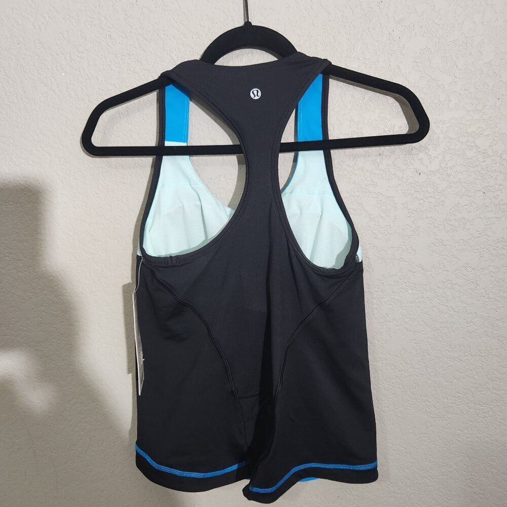 Lululemon Racerback Tank Top Cardio Kick Size 8 Blue Black - Picture 5 of 12